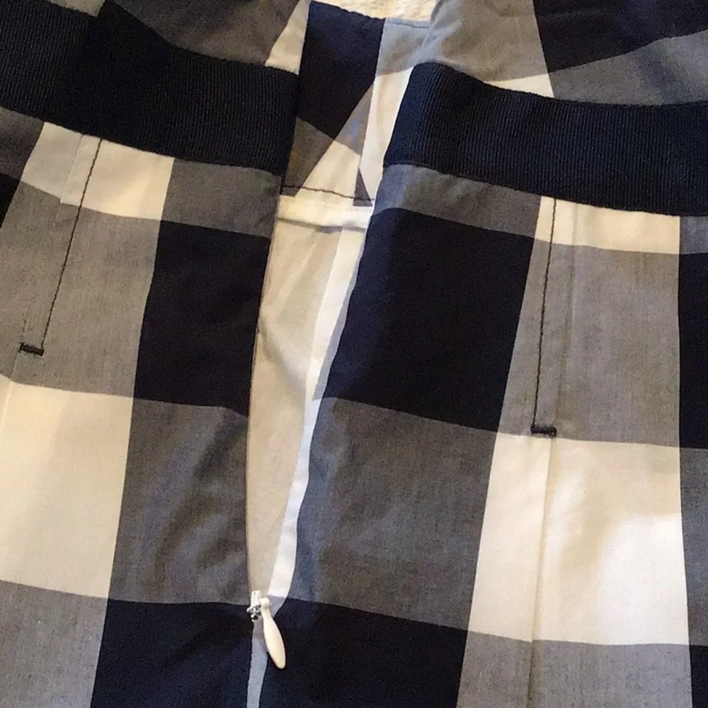 Boden blue and white buffalo check pleated skirt - Picture 4 of 5